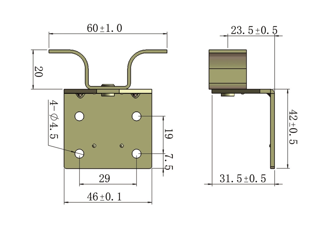 Good Quality Color Zinc Plated Hardware Bracket for Leaf Folding Extension Table Slide